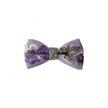 Papion rafinat, cu paiete, model Clasic, Liliac Glitter Butterfly 